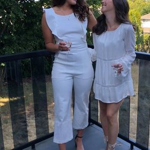White denim jumpsuit